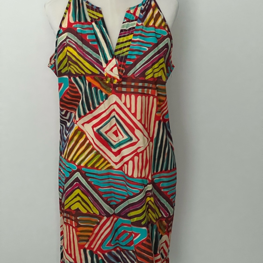 J Crew Colorful Geometric Print Dress - Picture 3 of 4
